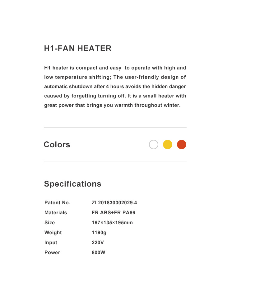 H1-Fan Heater