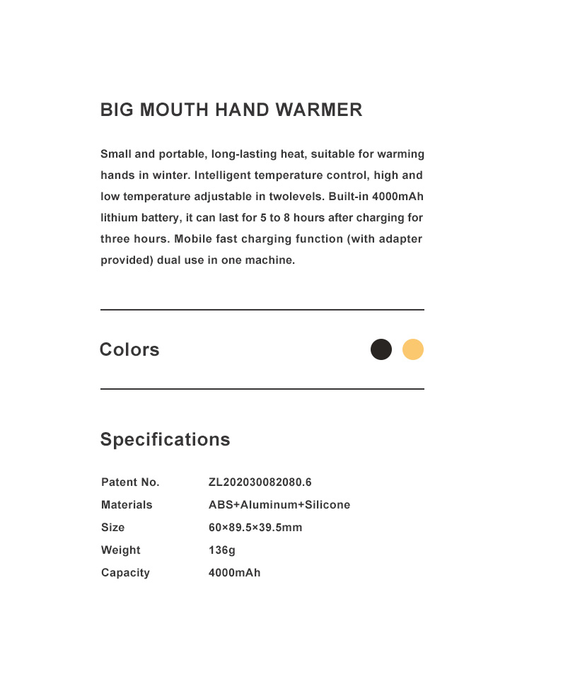BIG MOUTH HAND WARMER