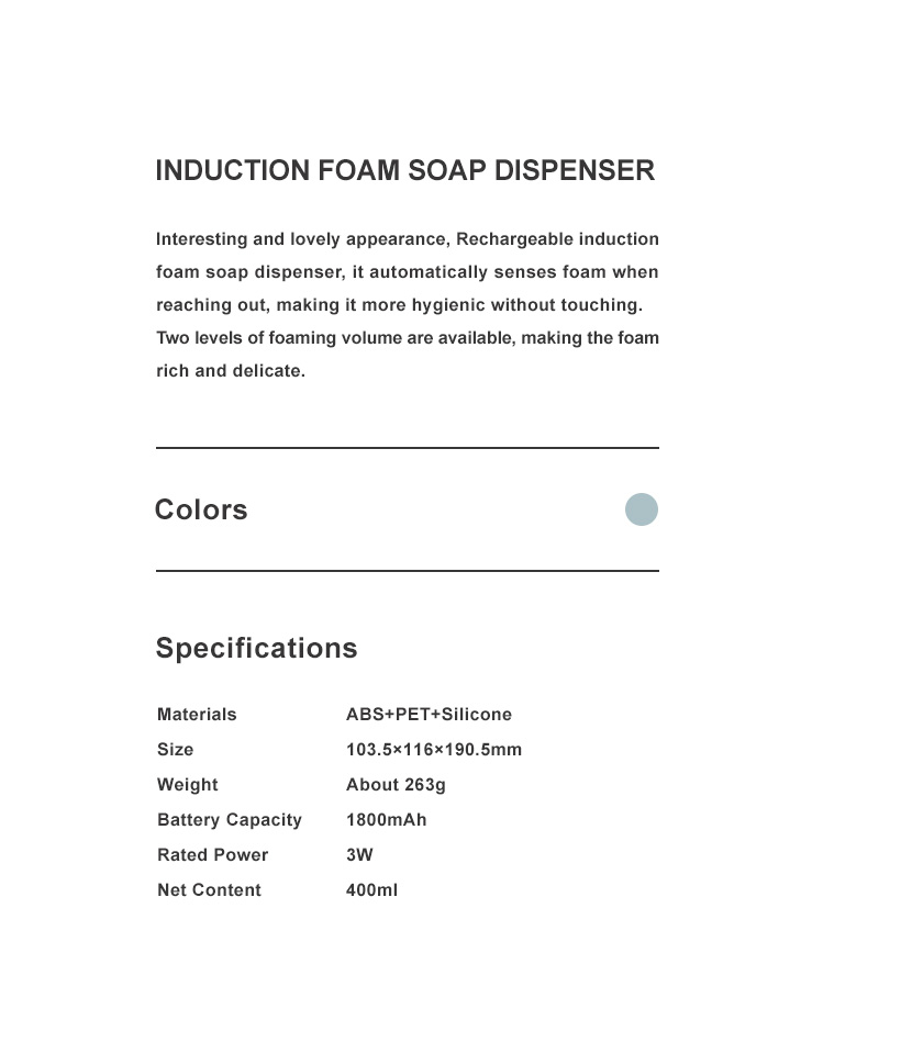 Induction Foam Soap Dispenser