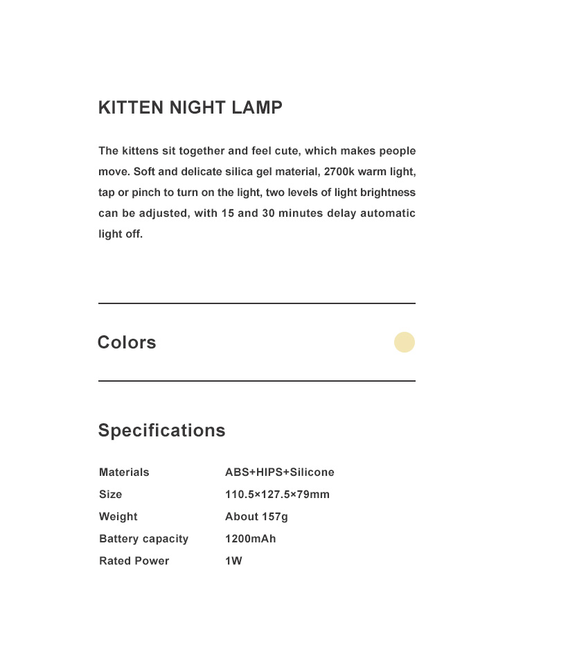 Kitten Night Lamp