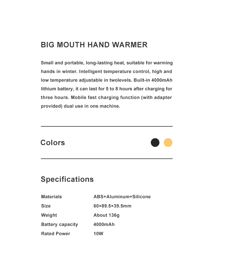 BIG MOUTH HAND WARMER