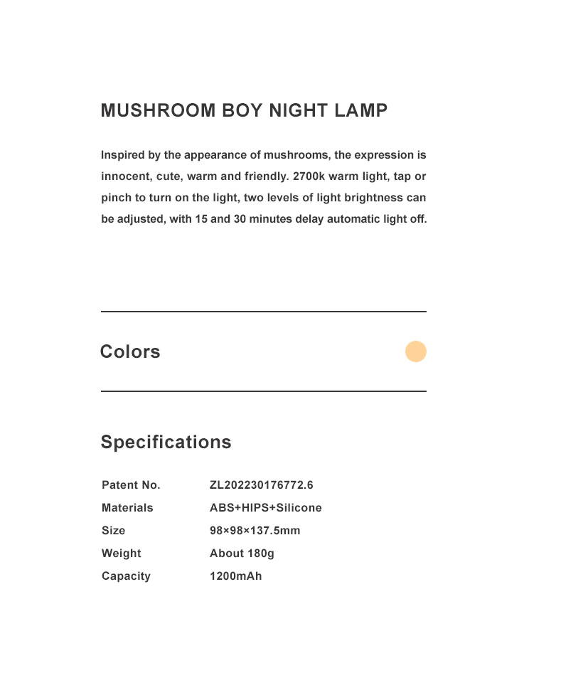 Mushroom Boy Night Lamp