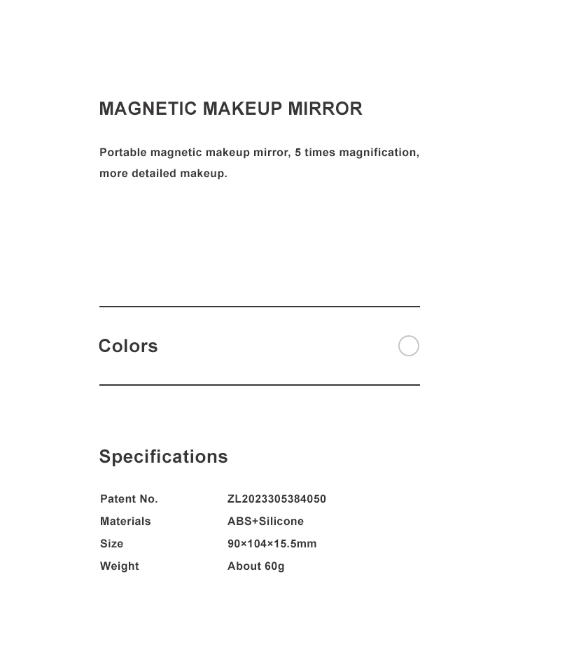Portable Magnetic Makeup Mirror