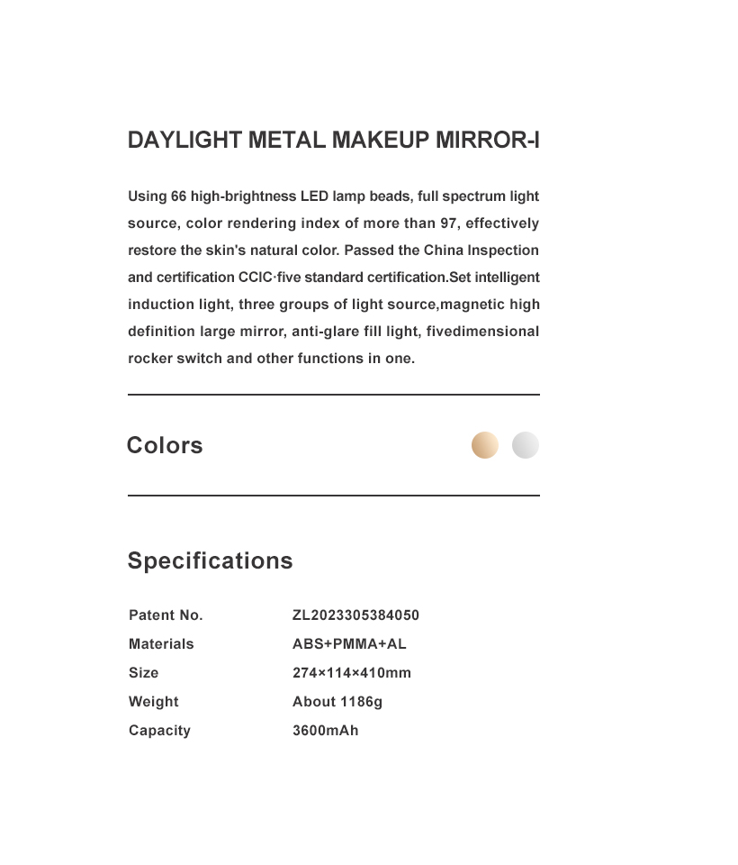 Daylight Metal Makeup Mirror-i